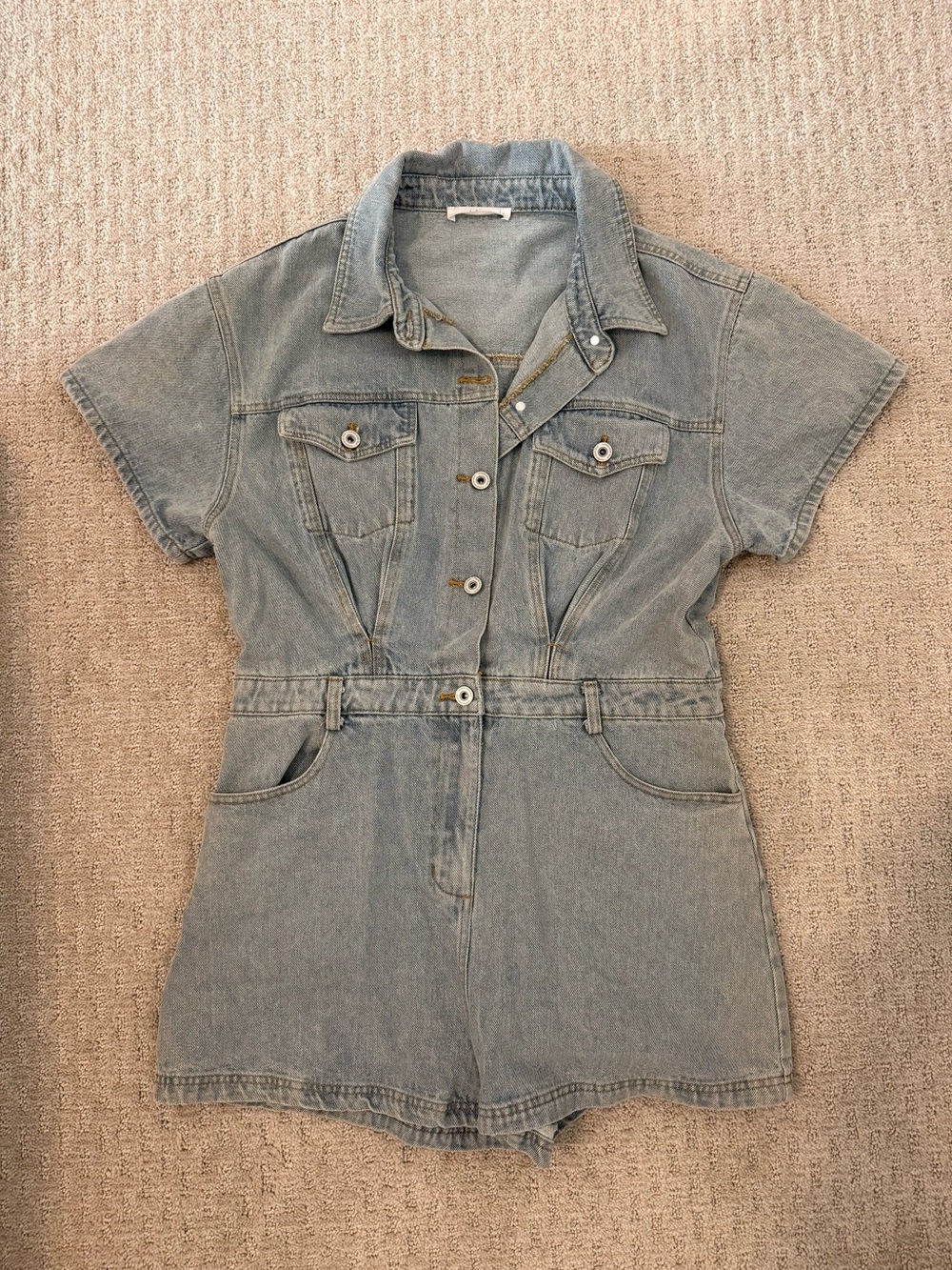 Women’s Light Blue Denim One-Piece Romper